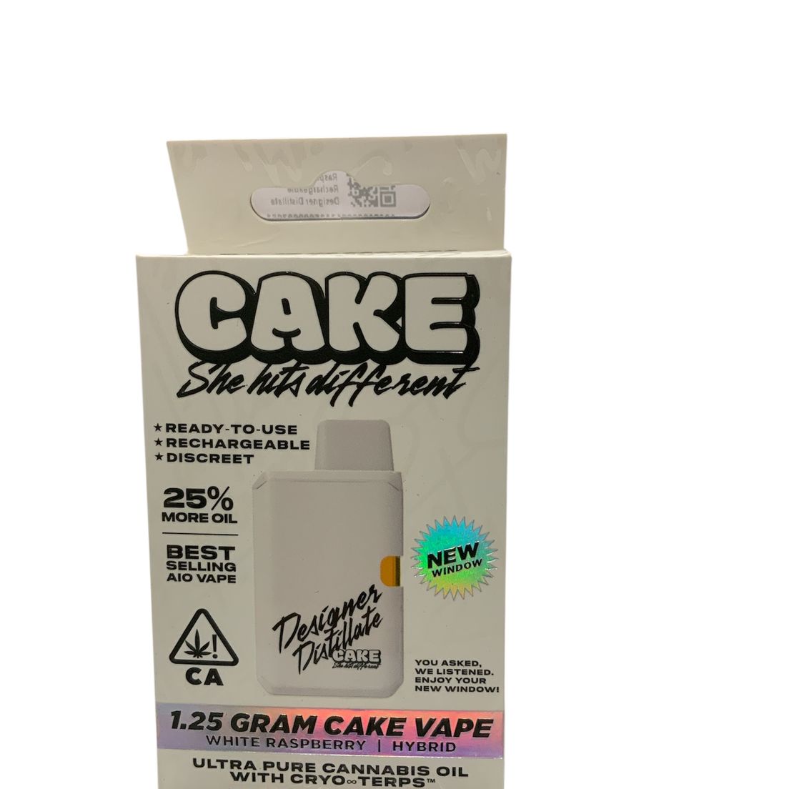 Cake - White Raspberry 1.25g Rechargeable Designer Distillate
