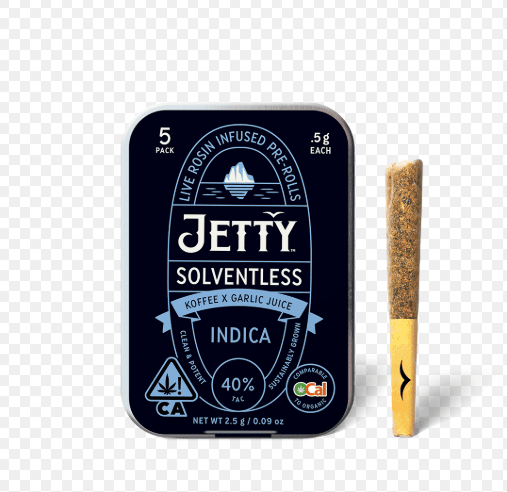 Jetty Live Resin Infused Pre-roll 5pk Koffee x Garlic Juice 2.5g