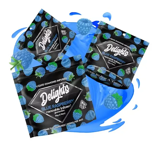 Blue Raspberry Delights Gummies Liquid Diamond Infused 50.00 g