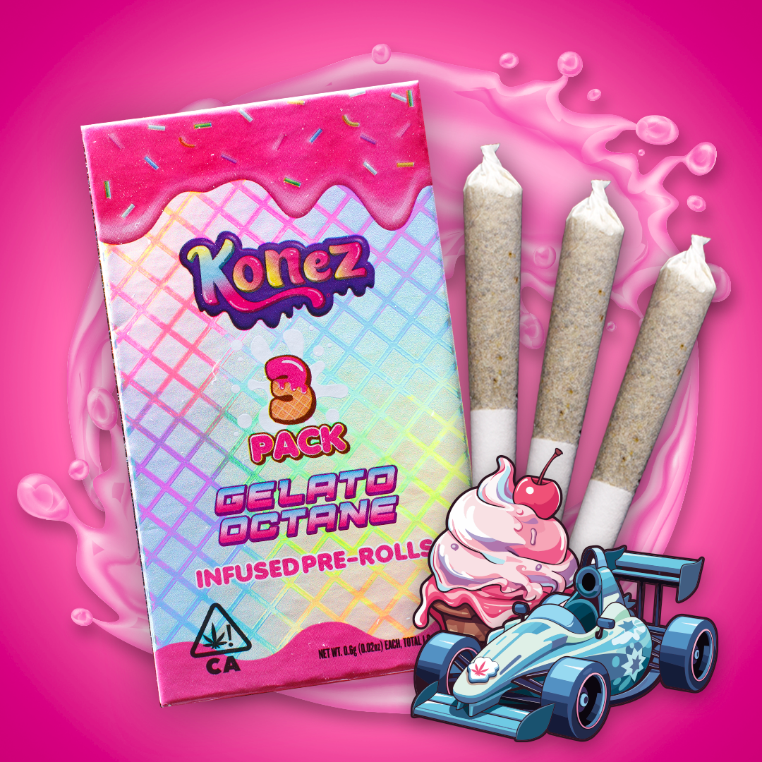 Gelato Octane Infused Pre Rolls 3 Pack 1.8g - KONEZ