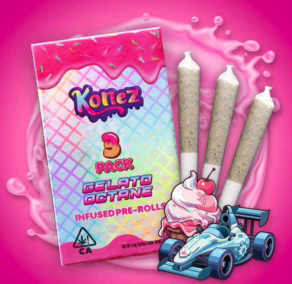 Gelato Octane Infused Pre Rolls 3 Pack 1.8g - KONEZ