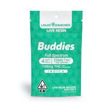 Buddies Brand - Liquid Diamonds Soft Gels - 25mg-4ct - Indica