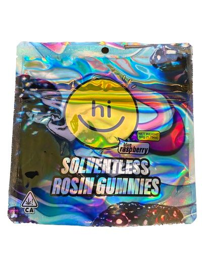 Hi Cannabis Blue Raspberry Solventless Rosin Gummies 100mg