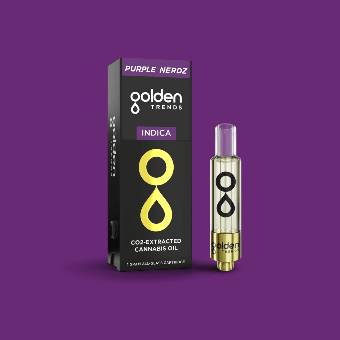 GOLDEN TRENDS PURPLE NERDZ TRIPLE FILTERED CO2 CART 1G