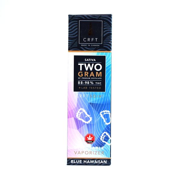 CRFT 2 Gram | Disposable Vaporizer | THC Distillate | Blue Hawaiian | $85.00