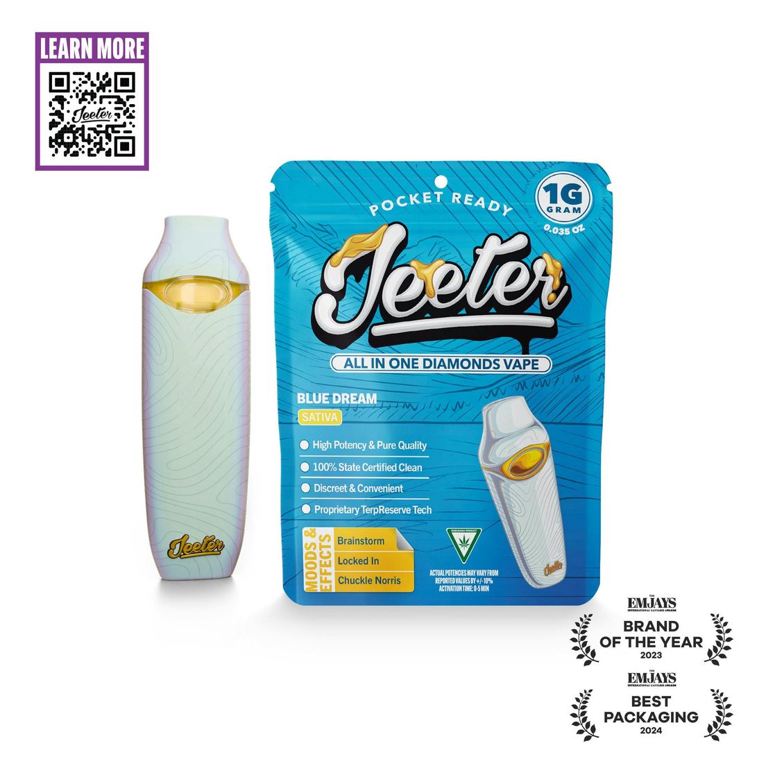 Jeeter Concentrates - AIO Liquid Diamond 1G Vape Cartridge Blue Dream