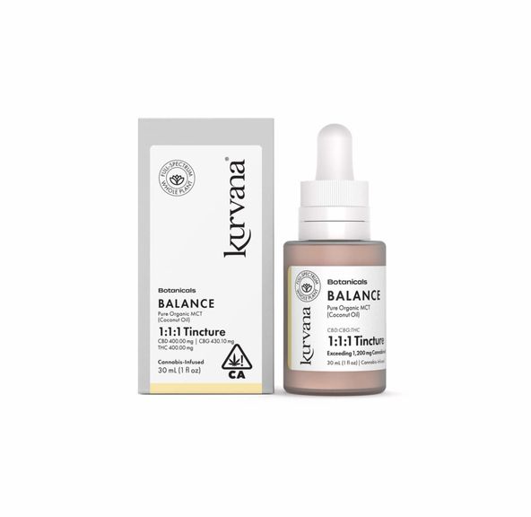 1. Kurvana Botanicals Tincture - Balance 1:1:1 CBD/CBG/THC *SALE*