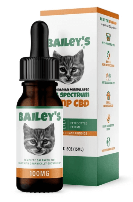 BAILEY'S- 100MG CBD TINCTURE CATS