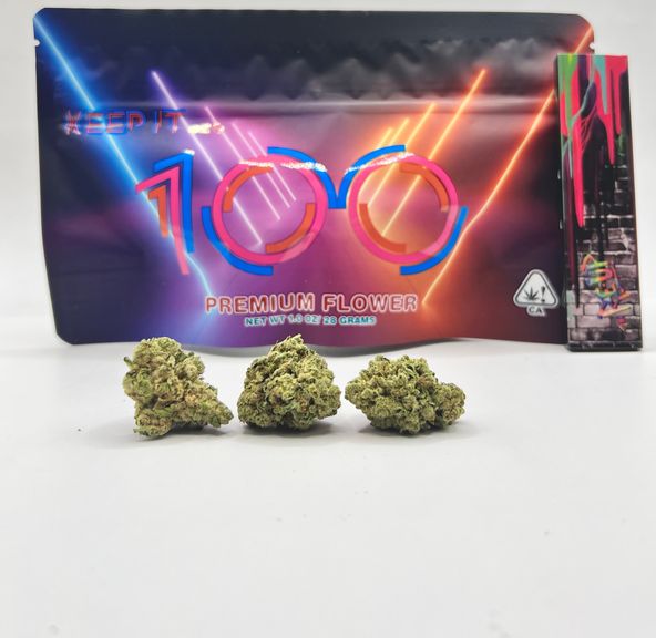 PRE-ORDER ONLY *Deal! $79 1 oz. Cookie Pie (26.02%/Hybrid - Indica Dominant) - Keep it 100 + Rolling Papers