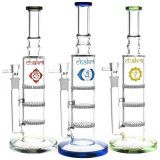 BHQB Chakra Glass Water Pipe - 12" / 14mm F / Colors Vary