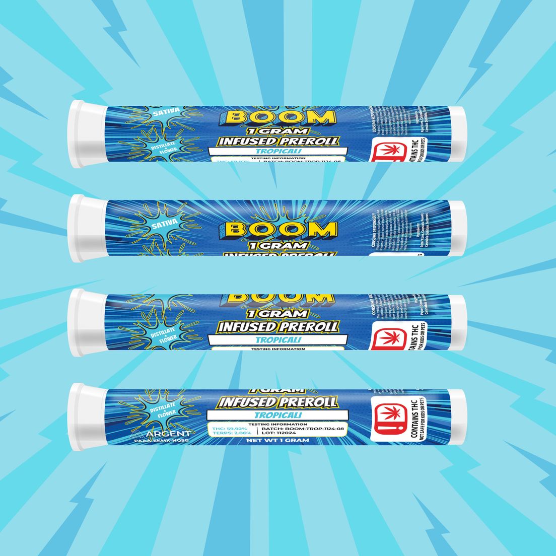 BOOM TROPICALI INFUSED PREROLL 1G