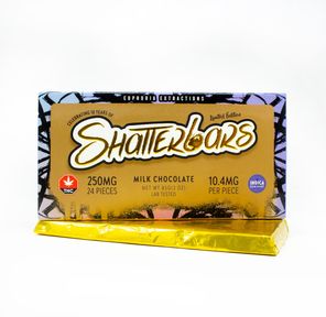 250mg Indica Milk Chocolate Shatter Bar by Euphoria Extractions GOLDEN TICKET INSIDE