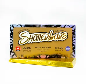 250mg Indica Milk Chocolate Shatter Bar by Euphoria Extractions GOLDEN TICKET INSIDE