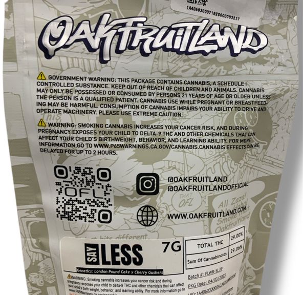 Oakfruitland - Say Less 7g
