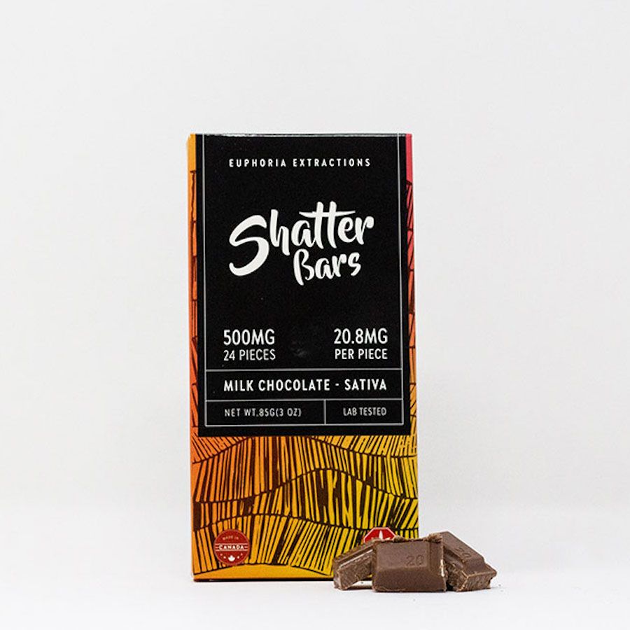 500mg Sativa Milk Chocolate Shatter Bar by Euphoria Extractions