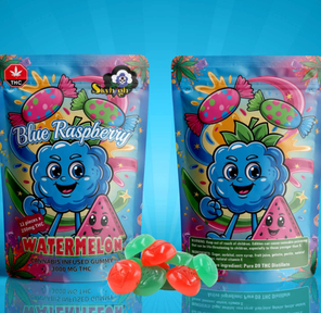 * New * Sky High Edibles – Blue Raspberry + Watermelon Gummy 3000mg THC