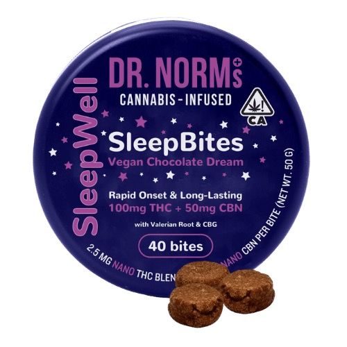Dr. Norm's- 100mg Brownie Sleep Bites- 2.5mg THC : 1.25mg CBN (40 pcs)
