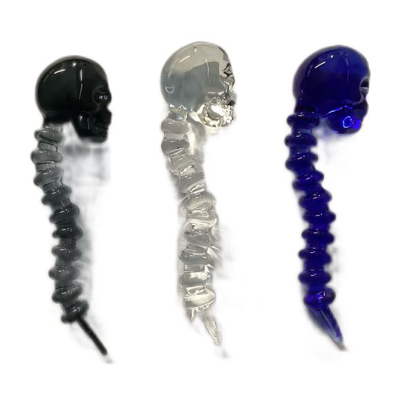 4" GLASS SKULL DABBER assorted