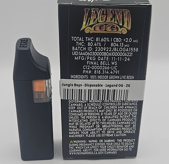 Jungle Boys - Disposable - Legend OG - 2G at Goodies | Sweede