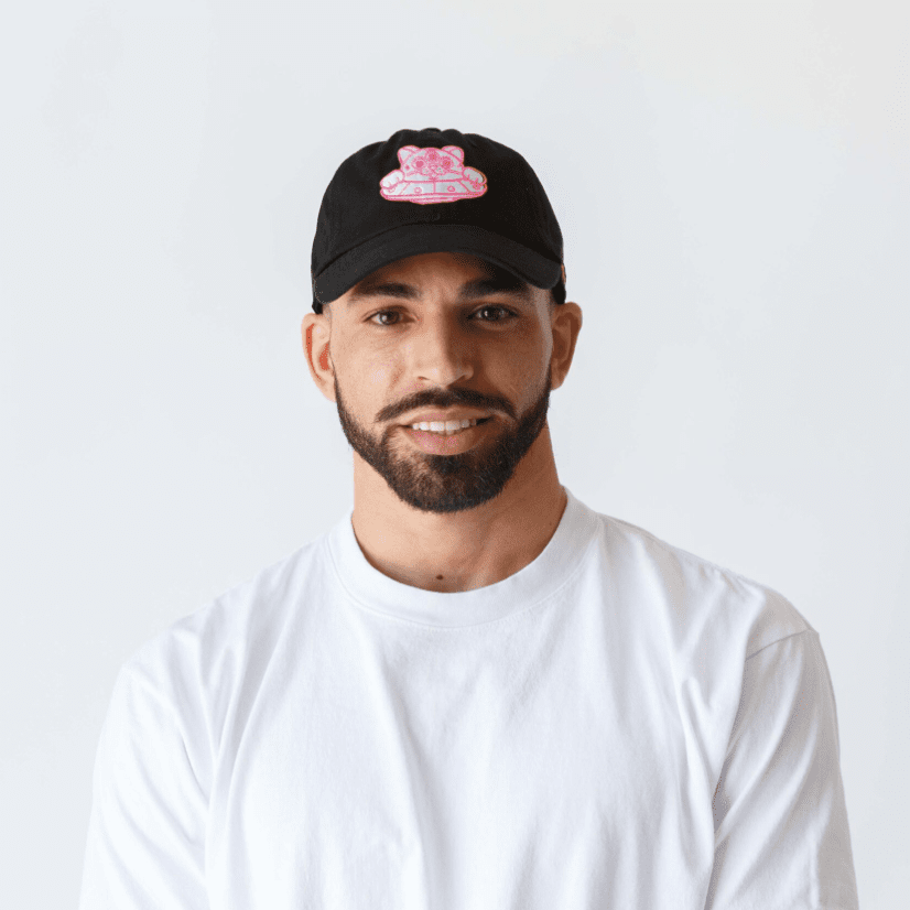 Black on Pink on White Daddy Hat