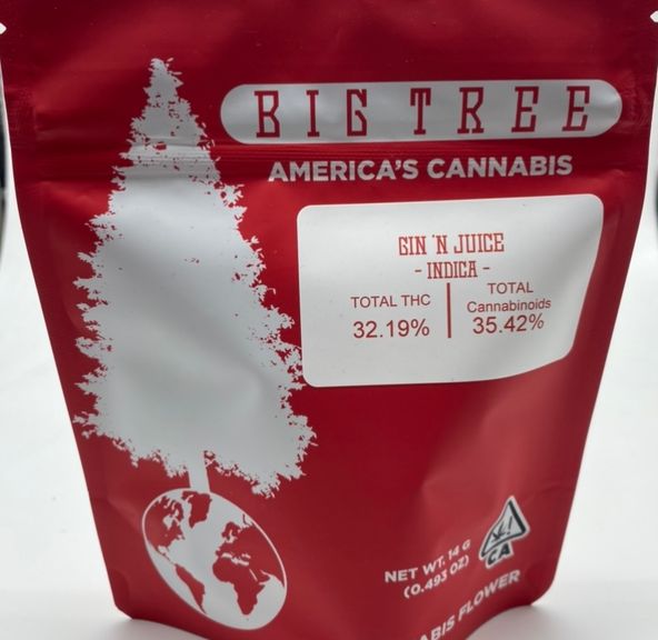 Gin n Juice (indica) - 14g Flower (THC 32%) by Big Tree Cannabis **Buy 2 for $120**
