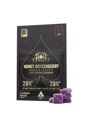 Honey Boysenberry 1:1 THC/CBN 5pk Rosin Gummies 0.10 g