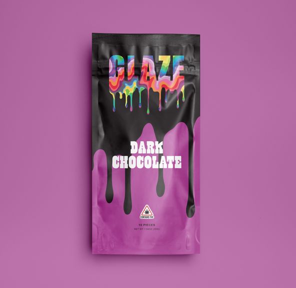 GLAZE Dark Chocolate Bar - 10mg square - 100mg total - 10 pcs