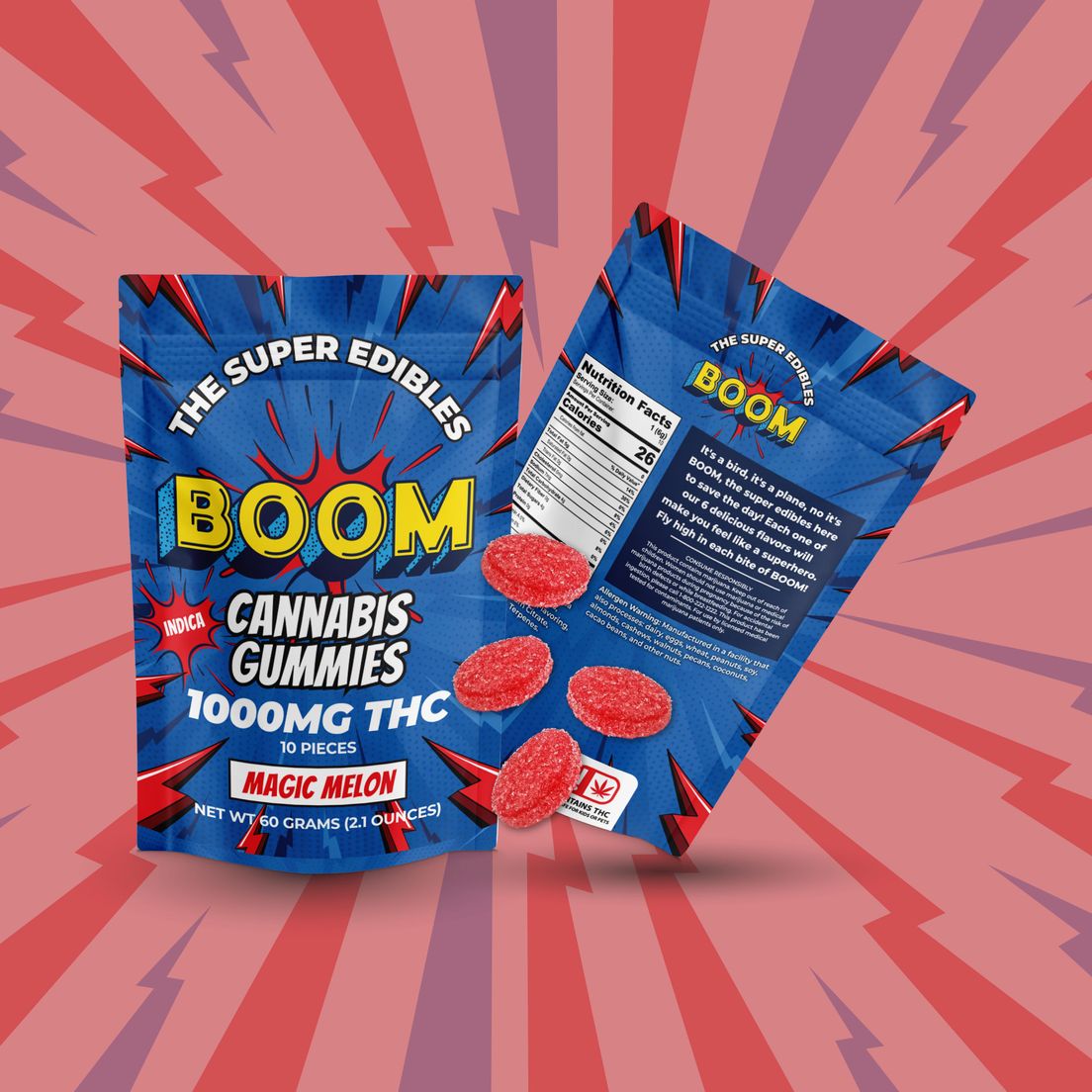 BOOM MAGIC MELON GUMMIES 1000MG