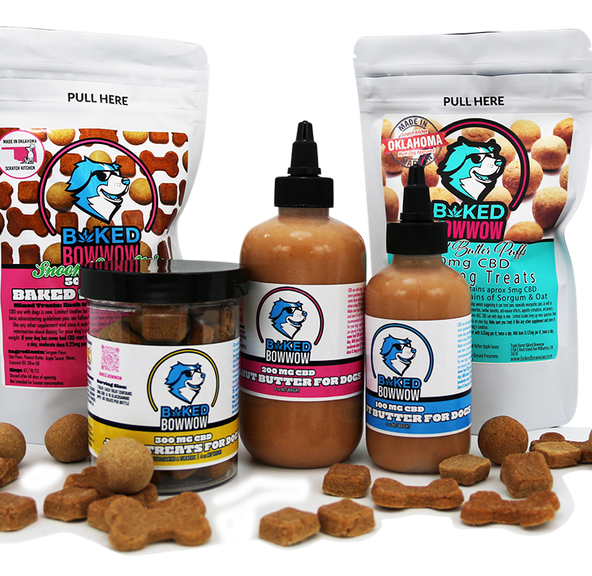 Baked Bowwow CBD Dog Treats - 100mg Peanut Butter Puffs