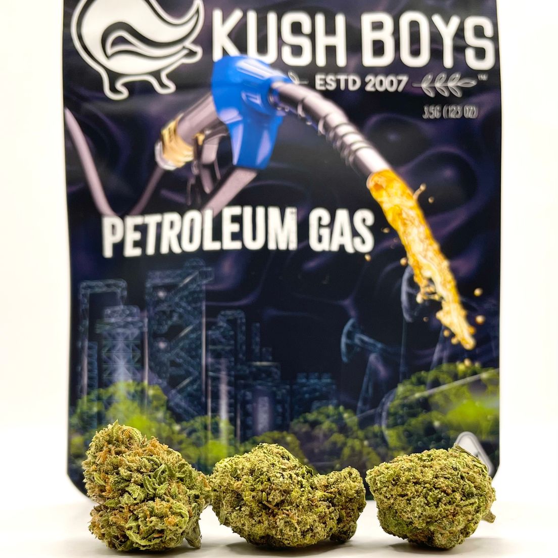 PRE-ORDER ONLY 1/8 Petroleum Gas (27.21%/Indica) - Kush Boys