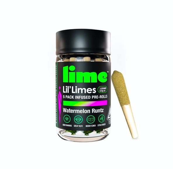 Lime - Diamond & Hash Infused Lil' Limes (.6g x 5 Mini Pre Rolls) | Blueberry Headband 3g
