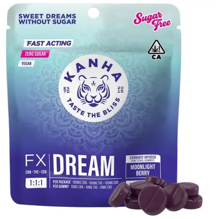 Kanha FX NANO Gummies Dream Moonlight Berry 100mg THC / 100mg CBN / 100mg CBD