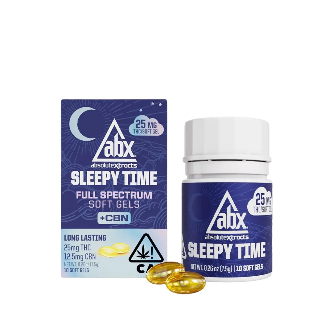 Absolute Xtracts Sleepy Time Solventless + CBN Soft Gels 25mg THC 10pk