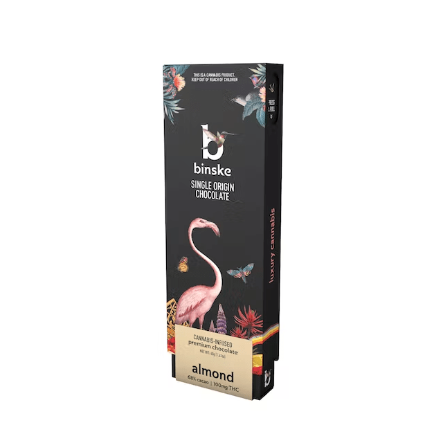 Binske - Almond Chocolate | Peruvian Pure Nacional 68% Cacao | 100MG THC