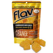 Flav Orange Sour Gummy Squares 100mg