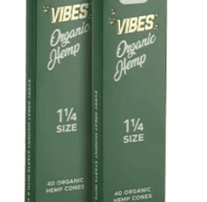 VIBES - 1.25" Size Cones - Single Pack 40 Cones - Organic Hemp