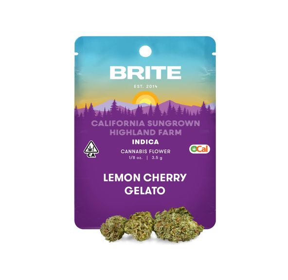 BRITE Highland OCal Sun-Grown Flower (3.5g) - Indica - Lemon Cherry Gelato