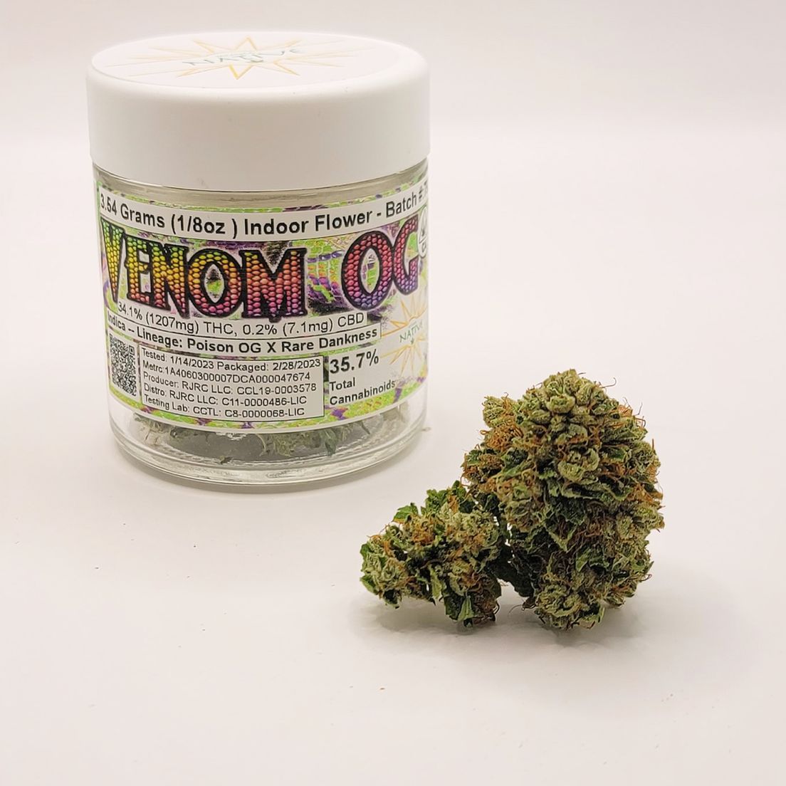 PRE-ORDER ONLY 1/8 Venom OG (Indoor/34.1%/Hybrid - Indica Dom.) - Native