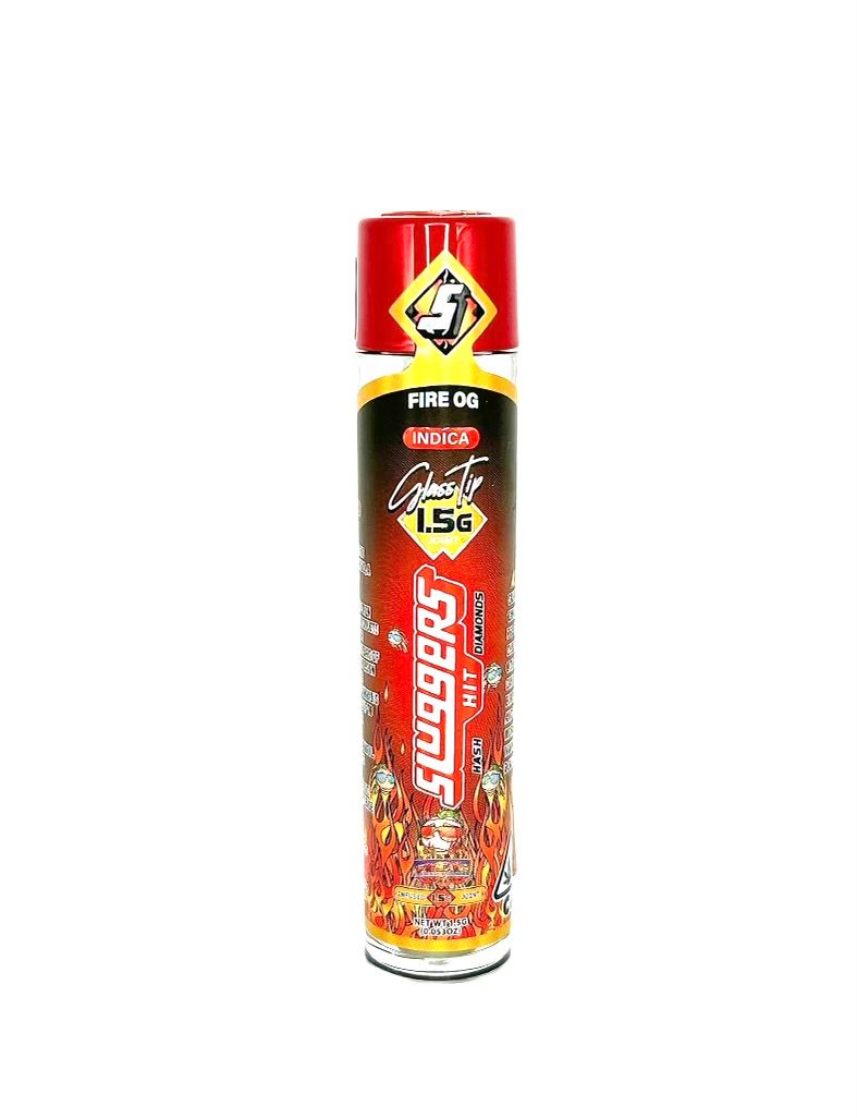 B2 GET PREROLL - Sluggers - Fire OG - 1.5g, HASH & DIAMONDS INFUSED!