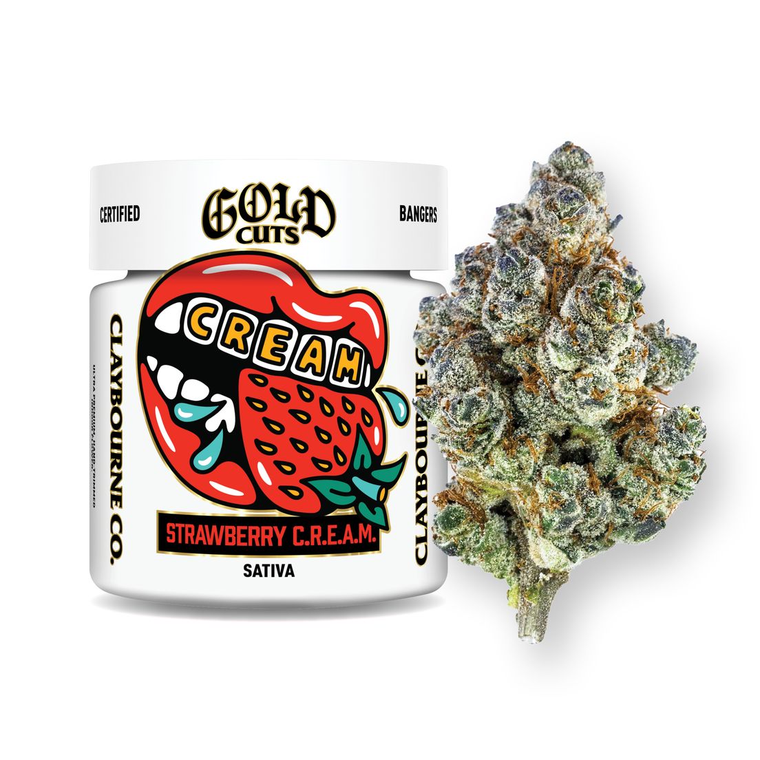 Claybourne | Flower | 3.5g | Gold | Strawberry C.R.E.A.M.
