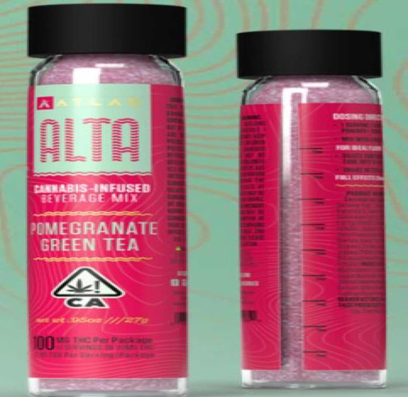 [Atlas] THC Beverage Mix - 100mg - Pomegranate Green Tea (H)