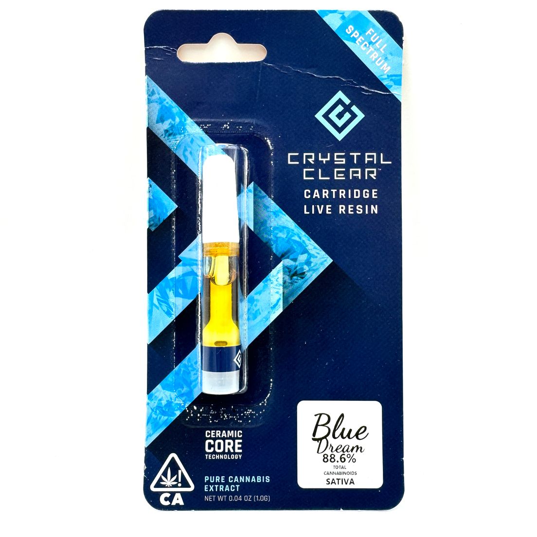 Crystal Clear - Blue Dream - 1g Live Resin Cannabis Cartridge