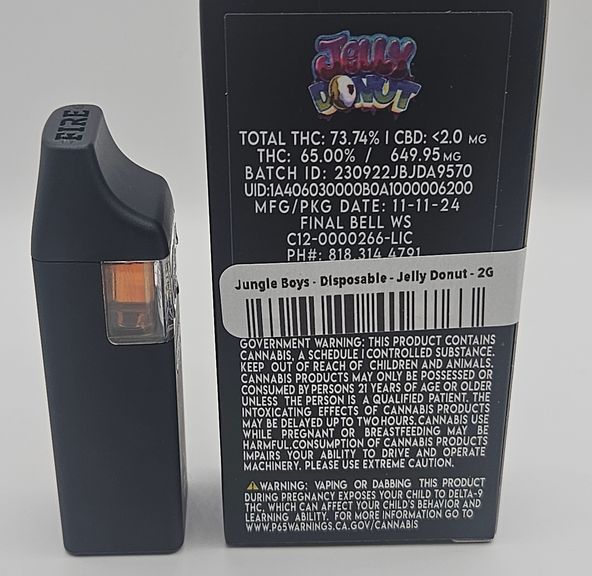 Jungle Boys - Disposable - Jelly Donut - 2G at Goodies