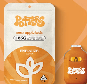 1.25g Sour Apple Jack (Sativa) Ready-to-Use Live Resin Vape - Potters