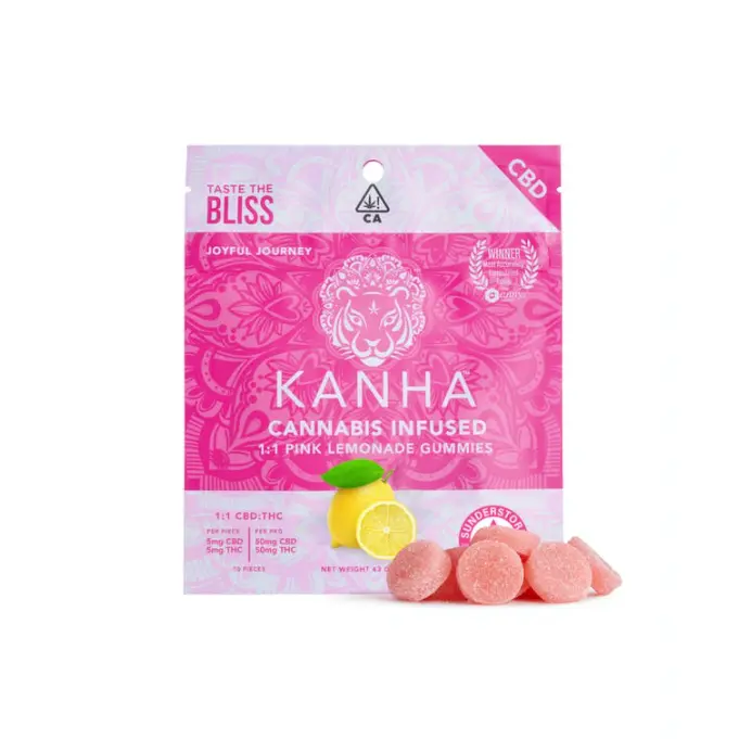 1CBD:1THC Pink Lemonade Gummies 100mg 43.00 g