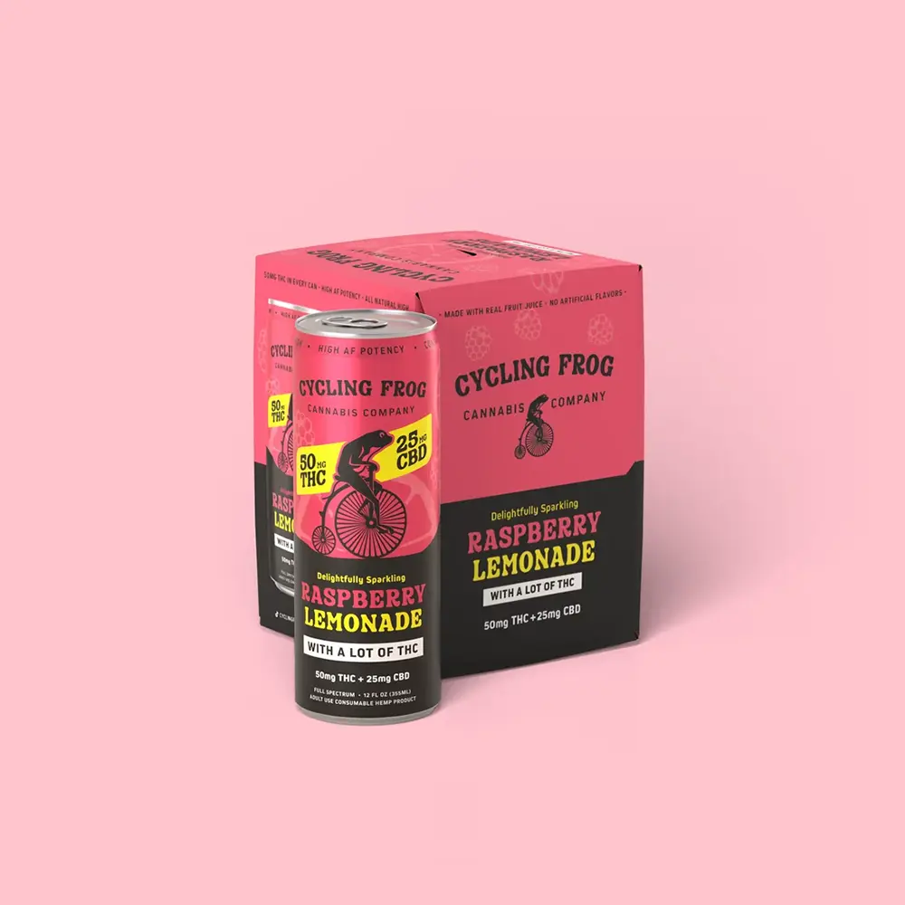 CF 50mg THC Sparkling Raspberry Lemonade, 4 Pack