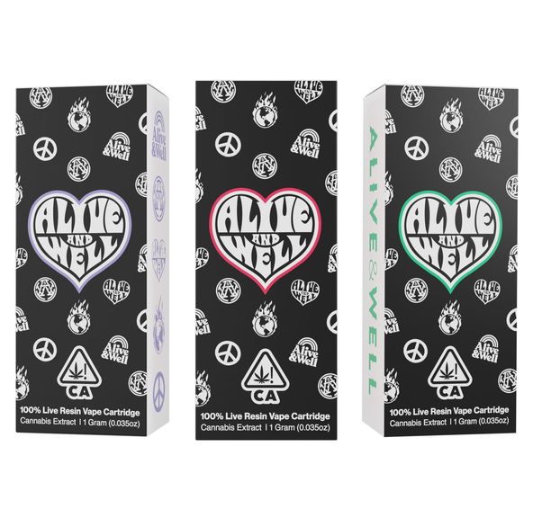 Alive & Well - Blueberry Cookies 100% Live Resin Vape Cartridge 1g