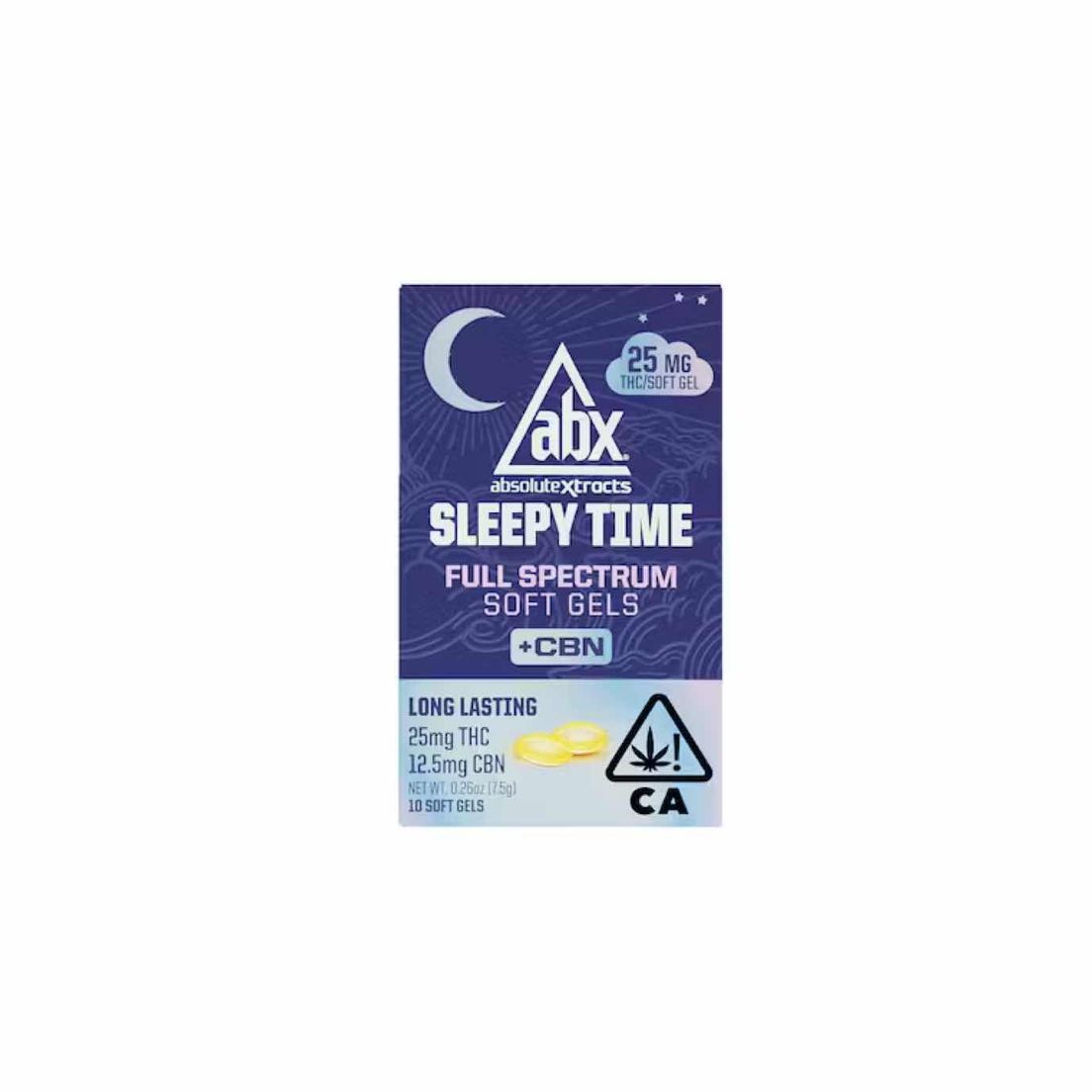 Absolute Xtracts Sleepy Time Solventless + CBN Soft Gels 25mg THC 10pk