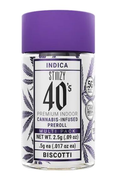 Stiiizy 40 Biscotti 5pk Prerolls