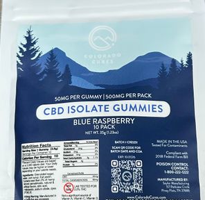 Colorado Cures - CBD Isolate Gummies 500mg (10pk) - Blue Raspberry